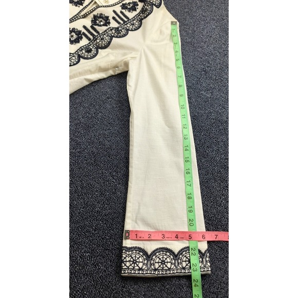 Tory Burch Embellished Embroidered Tunic Blue White Size 8‎ NWT - Picture 9 of 13